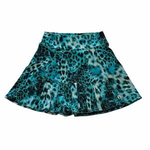 Dona Jo Active Skort Blue Leopard Print Tennis Golf Skirt Size 1/Small